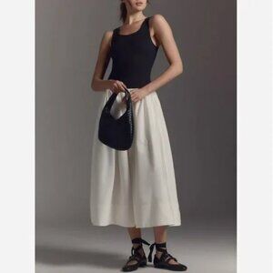 NWT Reformation Verdona Dress Womens XS Black White Anthropologie